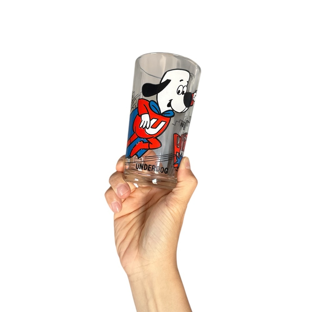 Vintage Pepsi Underdog Cartoon Glass Tumbler